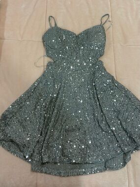 refuge Silver Sequin Party Dress